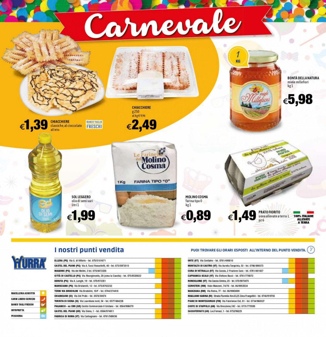 thumbnail - Volantino Hurrà Discount - 26/1/2023 - 8/2/2023 - Prodotti in offerta - uova, farina, olio, olio per friggere, miele, miele millefiori. Pagina 16.