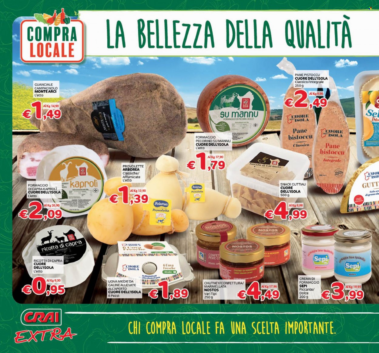 thumbnail - Volantino CRAI - 26/1/2023 - 8/2/2023 - Prodotti in offerta - pane, formaggio, ricotta, pecorino, formaggio di capra, Arborea, uova, marmellata, confettura. Pagina 2.