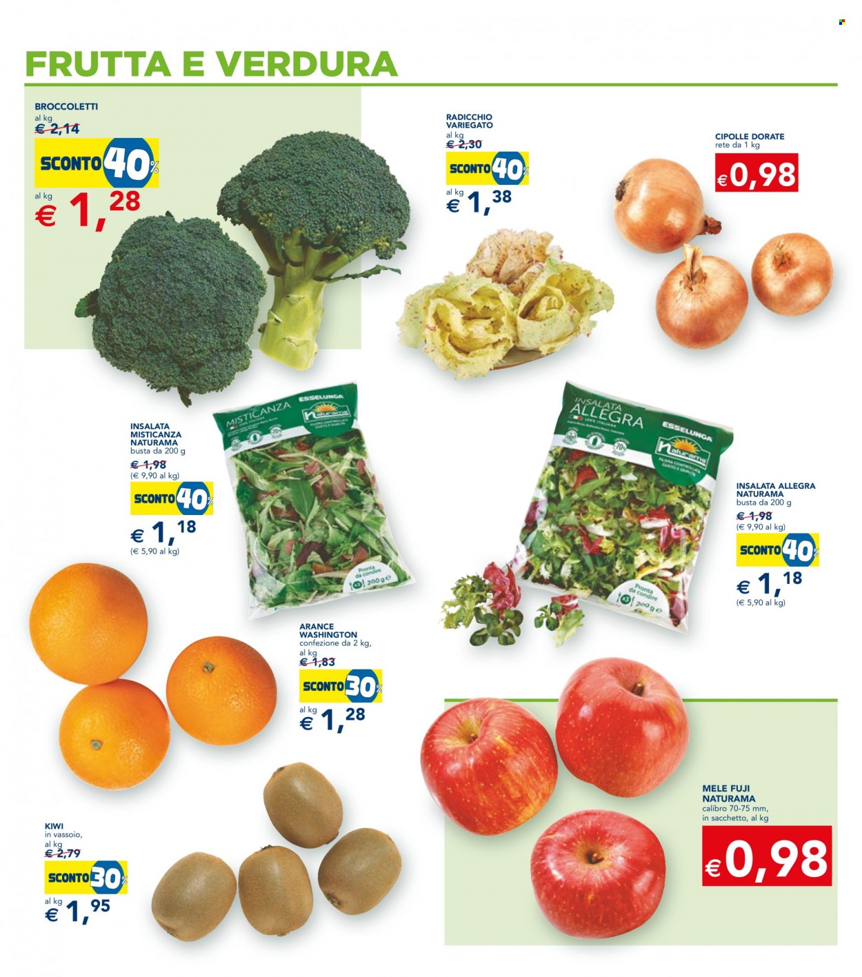 thumbnail - Volantino Esselunga - 2/2/2023 - 15/2/2023 - Prodotti in offerta - insalata mista, cipolla, radicchio, mele, arance, kiwi. Pagina 13.