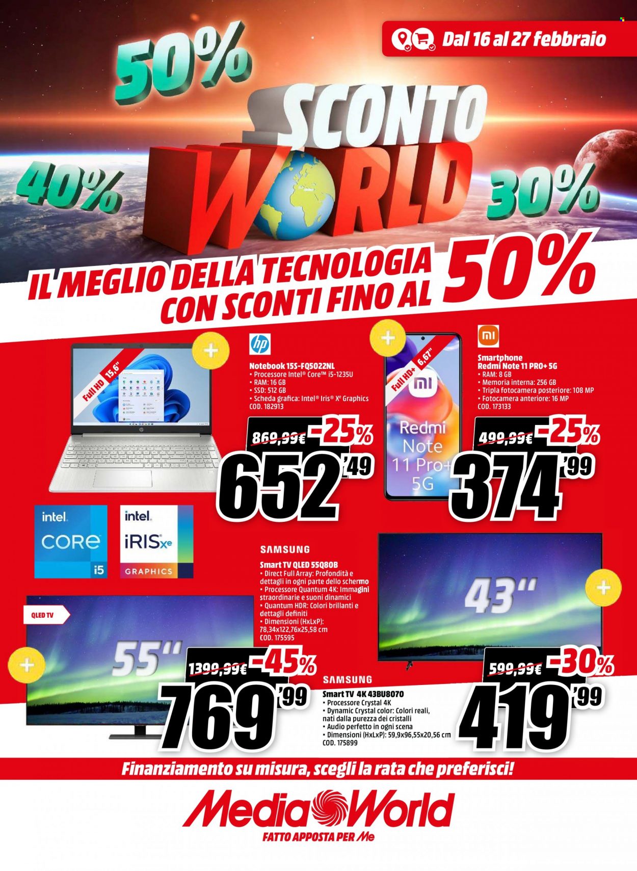 Volantino MediaWorld - 16/2/2023 - 27/2/2023. Pagina 1