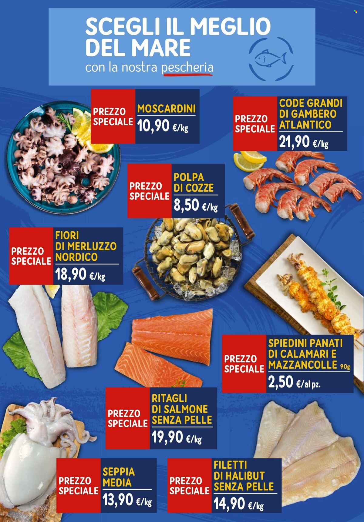thumbnail - Volantino Sapore di Mare - 1/3/2023 - 26/3/2023 - Prodotti in offerta - salmone, calamari, cozze, mazzancolle, merluzzo, moscardini, halibut. Pagina 2.
