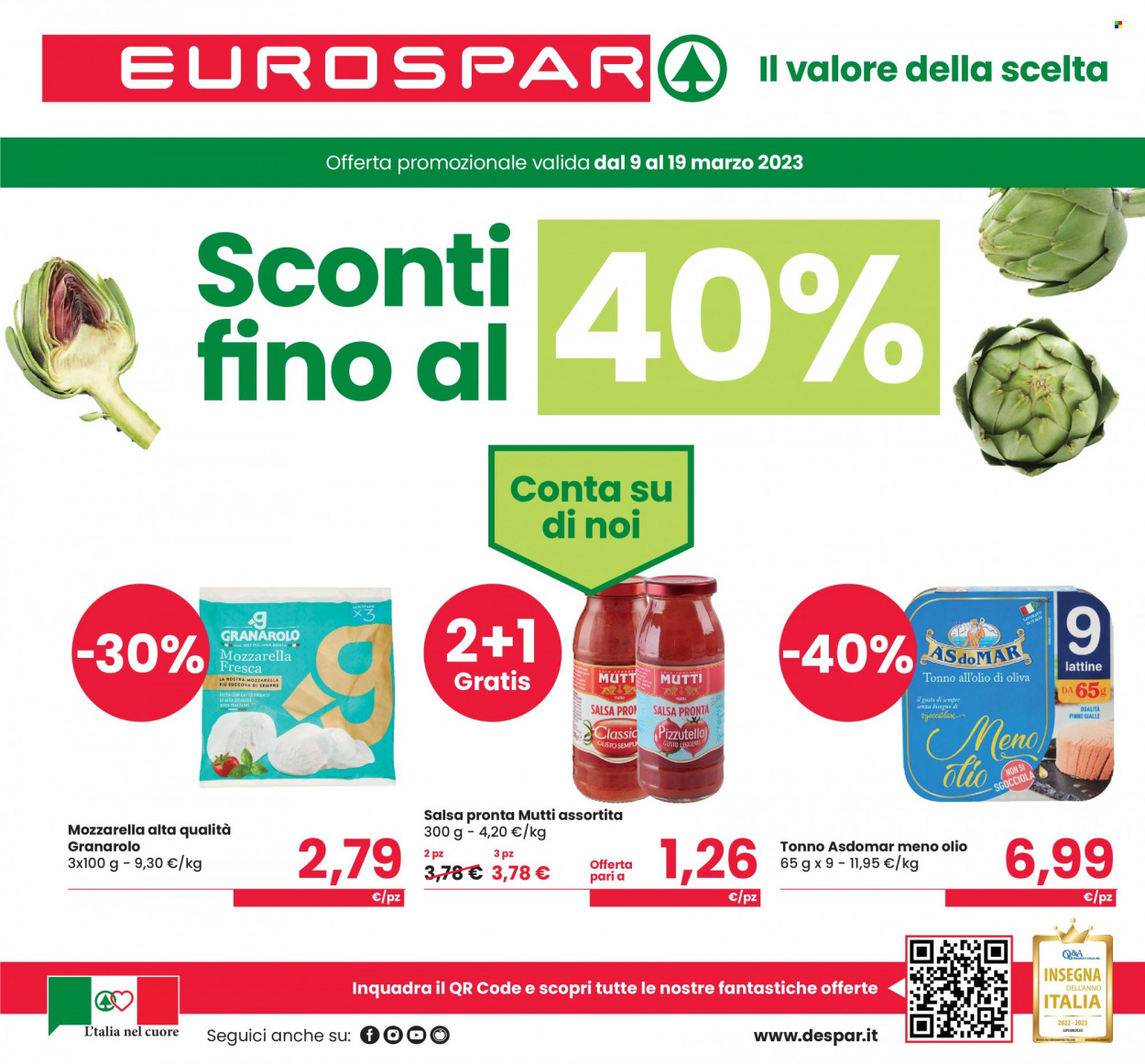 Volantino Eurospar - 9/3/2023 - 19/3/2023. Pagina 1