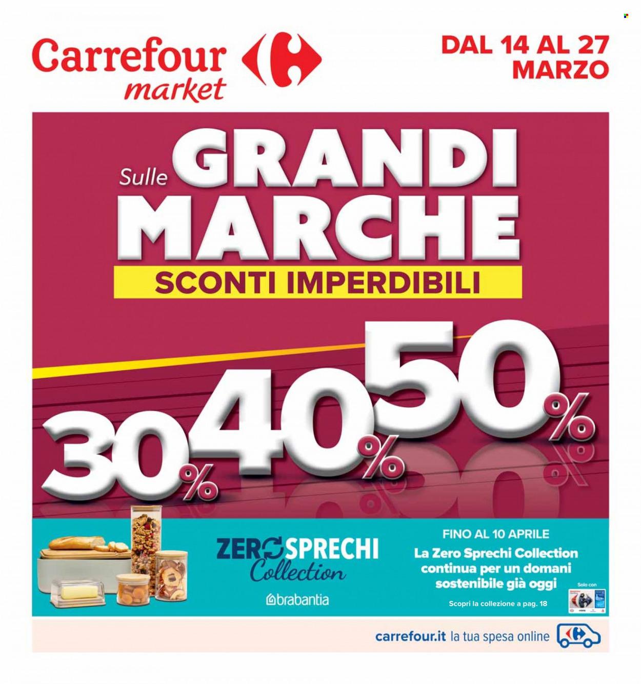 Volantino Carrefour - 14/3/2023 - 27/3/2023. Pagina 1.