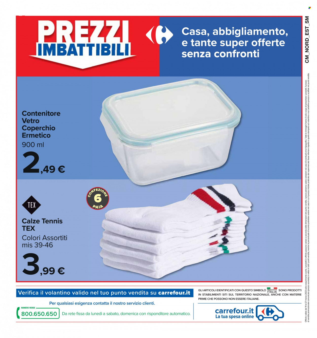 thumbnail - Volantino Carrefour - 14/3/2023 - 27/3/2023 - Prodotti in offerta - contenitore, calze. Pagina 34.