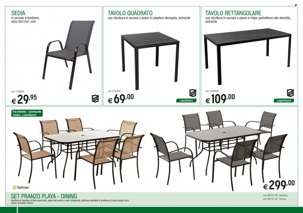 thumbnail - Volantino Brico Ok - Prodotti in offerta - tubo, tavolo rettangolare, tavolo, sedia, poltrona, poltroncina. Pagina 4.