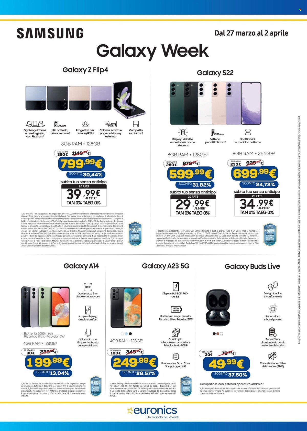 Volantino Euronics - 27/3/2023 - 2/4/2023. Pagina 1
