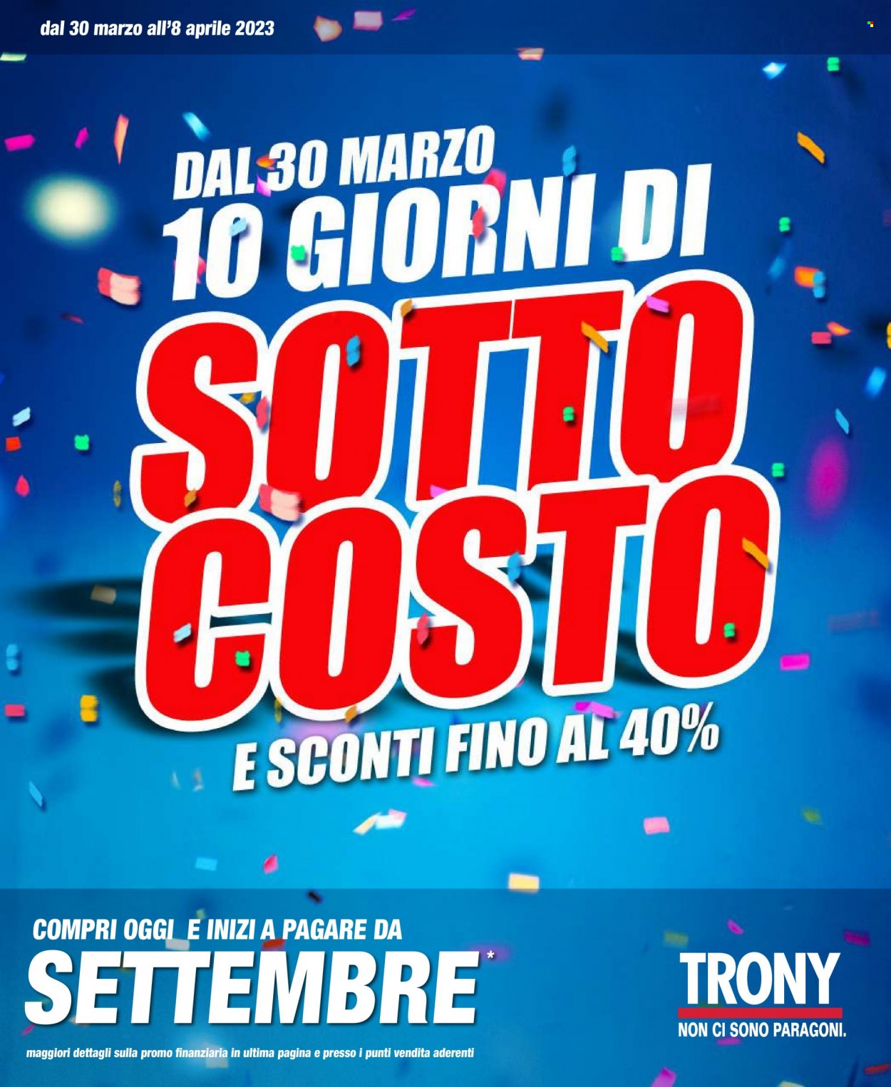 Volantino Trony - 30/3/2023 - 8/4/2023. Pagina 1