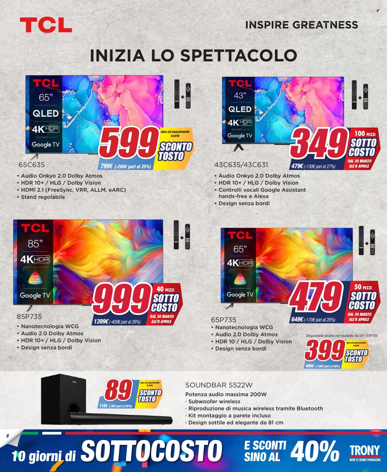 Volantino Trony - 30/3/2023 - 8/4/2023. Pagina 8