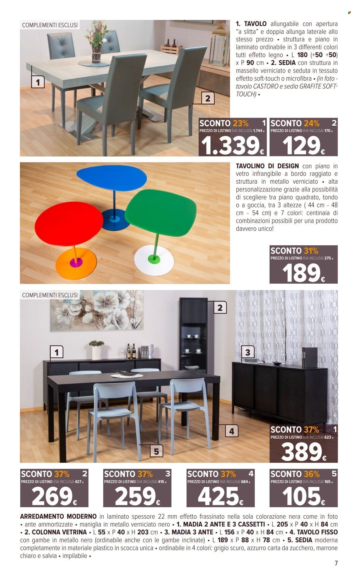 thumbnail - Volantino Iperal - 6/4/2023 - 7/7/2023 - Prodotti in offerta - tavolo, sedia, tavolino. Pagina 7.