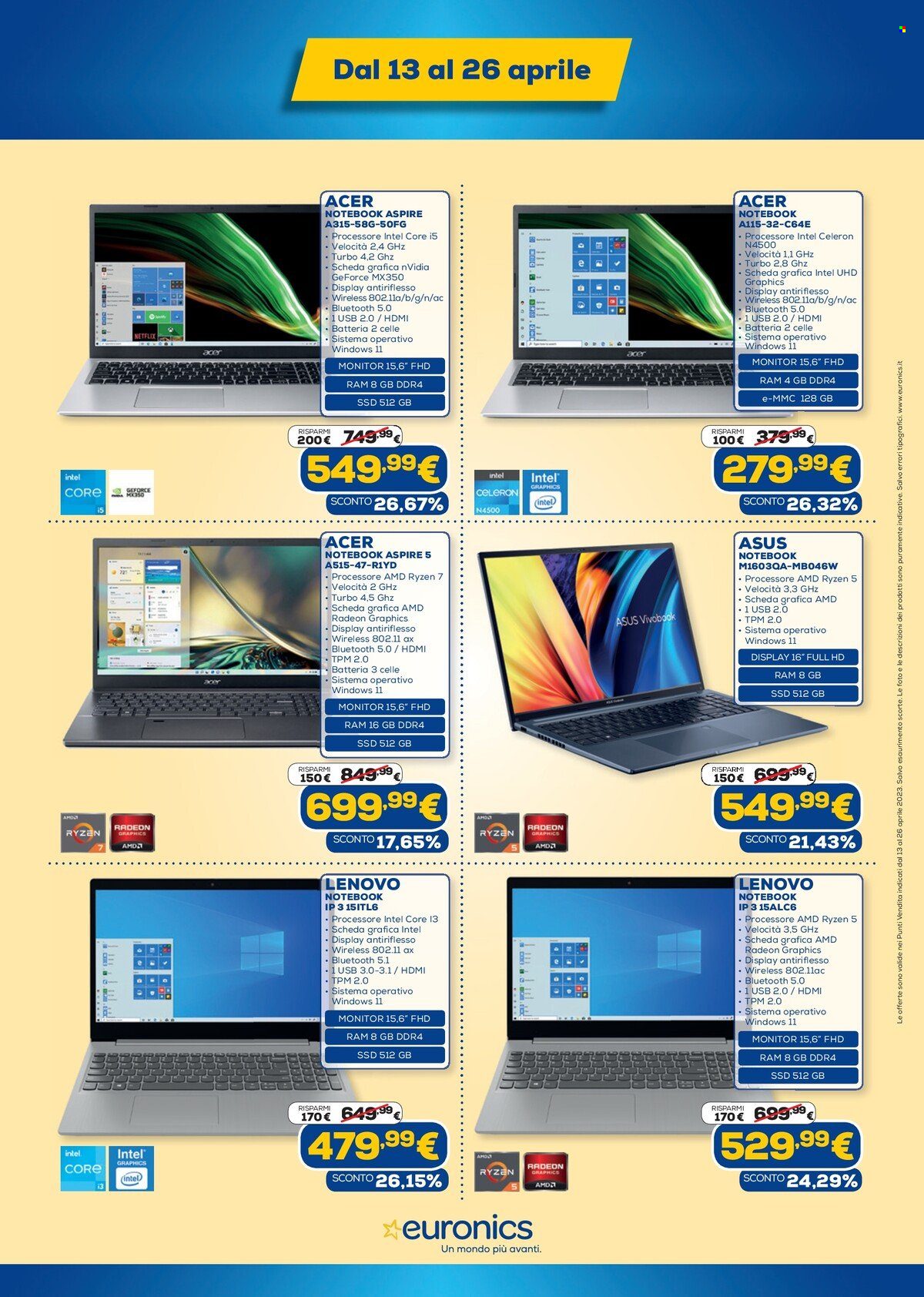 Volantino Euronics - 13/4/2023 - 26/4/2023. Pagina 9