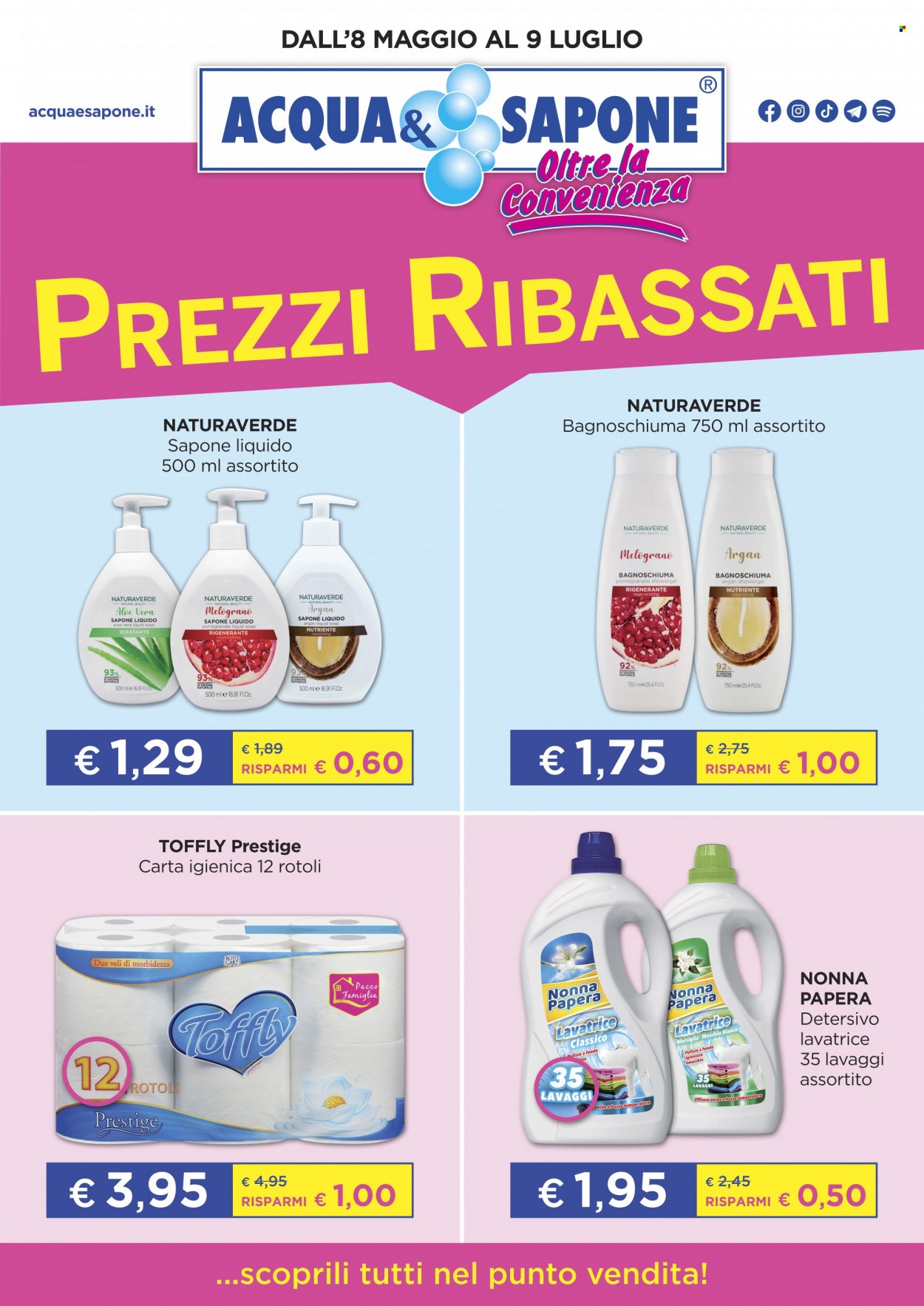 Volantino Acqua & Sapone - 8/5/2023 - 9/7/2023. Pagina 1