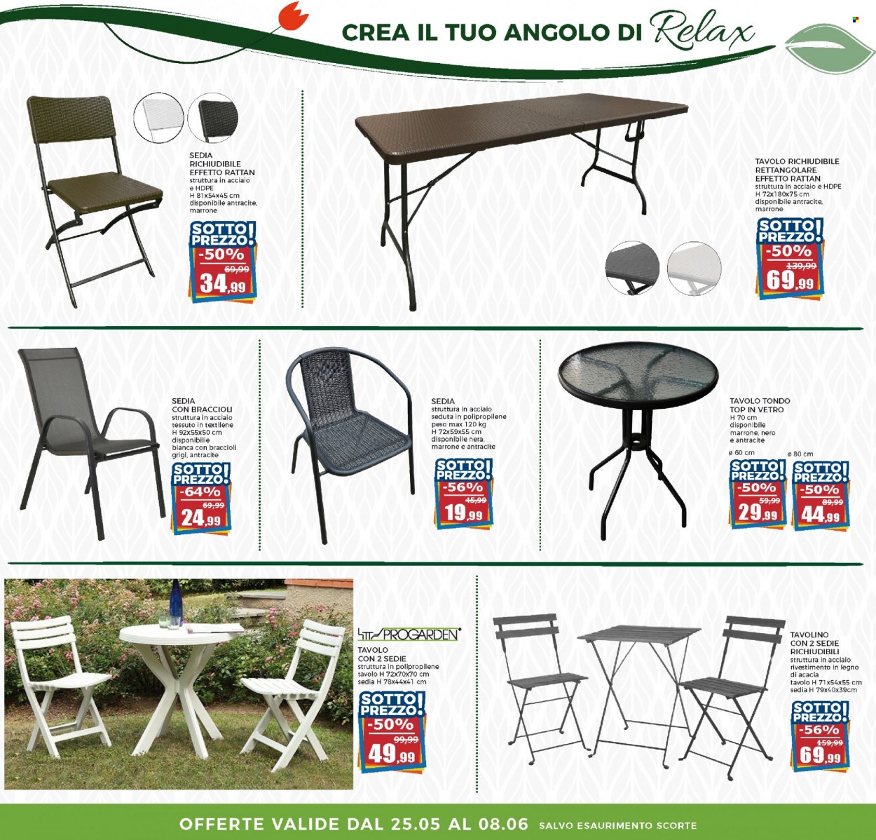 thumbnail - Volantino Happy Casa Store - 25/5/2023 - 8/6/2023 - Prodotti in offerta - tavolo, tavolino, tavolo pieghevole, sedia. Pagina 18.