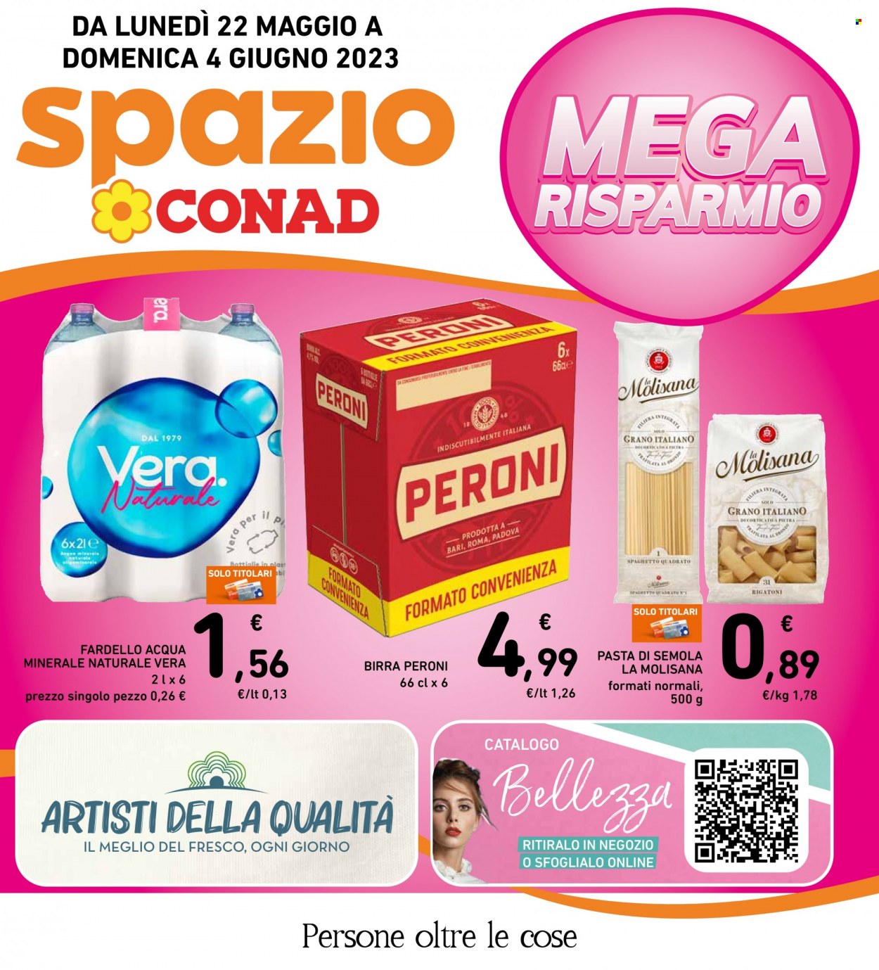 thumbnail - Volantino Conad - 22/5/2023 - 4/6/2023 - Prodotti in offerta - Peroni, birra, pasta, acqua minerale. Pagina 1.