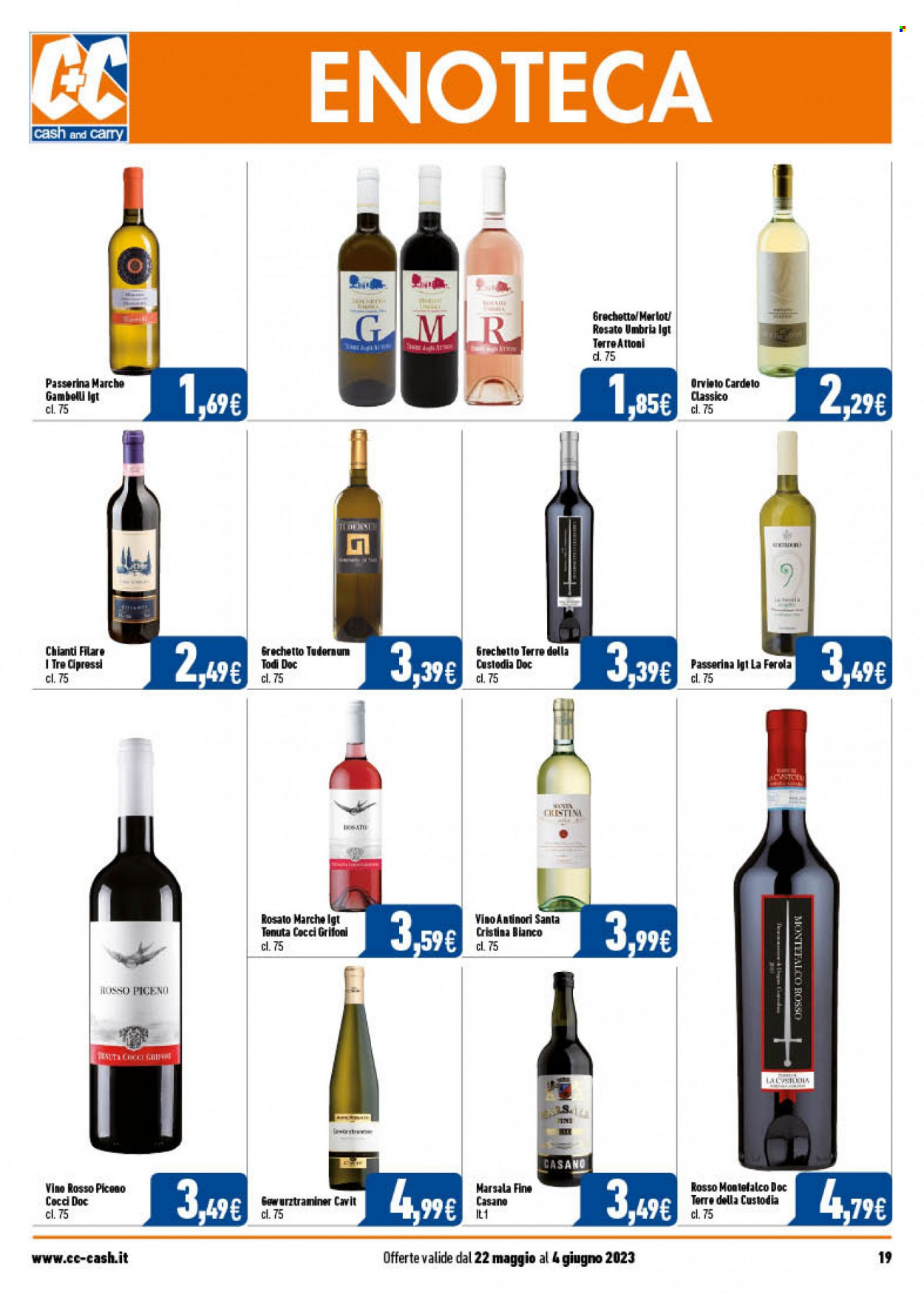 thumbnail - Volantino C+C Cash & Carry - 22/5/2023 - 4/6/2023 - Prodotti in offerta - Merlot, vino rosso, Chianti, vino, Marsala. Pagina 19.