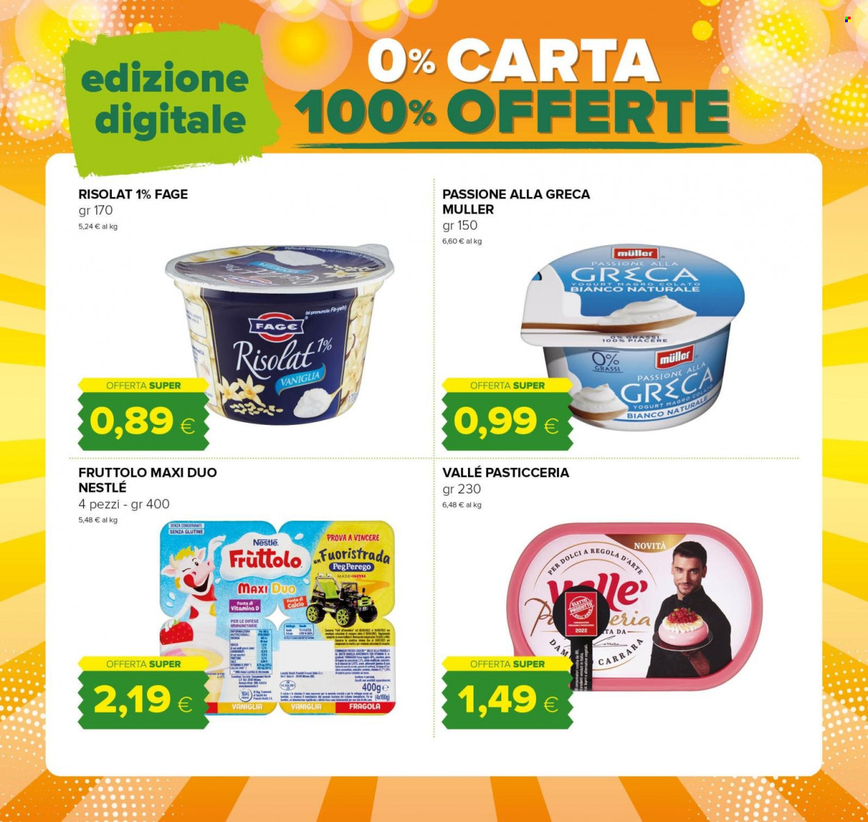 thumbnail - Volantino Oasi - 25/5/2023 - 7/6/2023 - Prodotti in offerta - yogurt, Fruttolo, Müller, Fage, Nestlé, fuoristrada. Pagina 34.