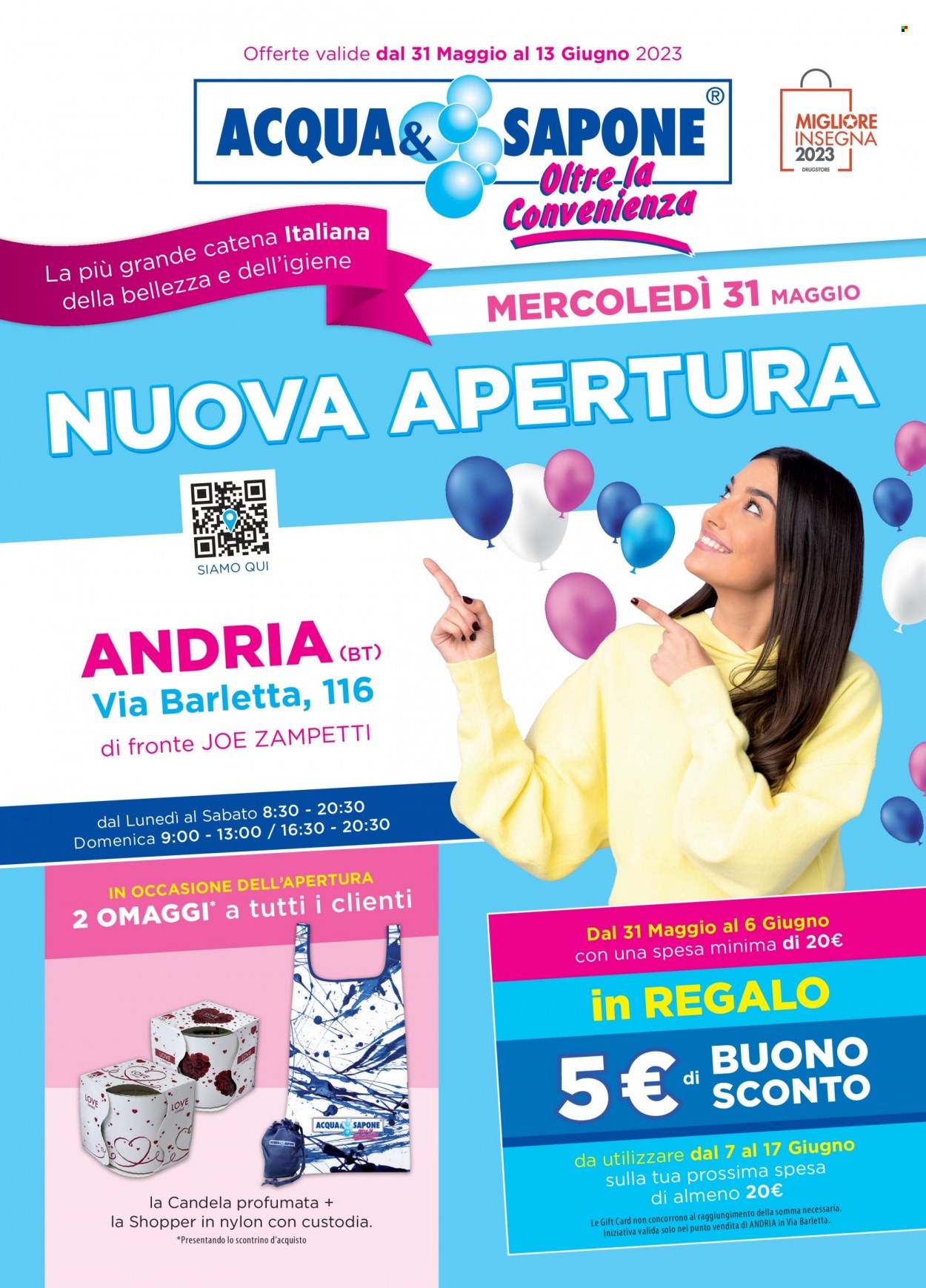 thumbnail - Volantino Acqua & Sapone - 31/5/2023 - 13/6/2023 - Prodotti in offerta - sapone, candela. Pagina 1.