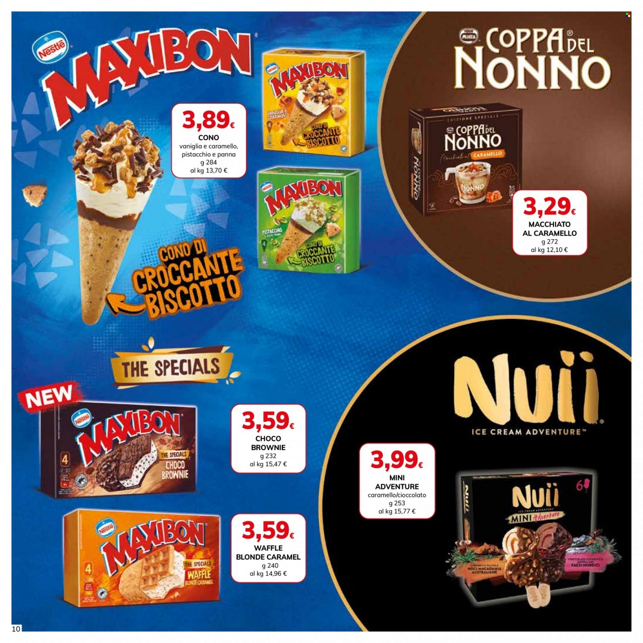 thumbnail - Volantino Basko - 30/5/2023 - 12/6/2023 - Prodotti in offerta - brownie, gelato, Nuii, Maxibon, biscotti, Nestlé. Pagina 10.