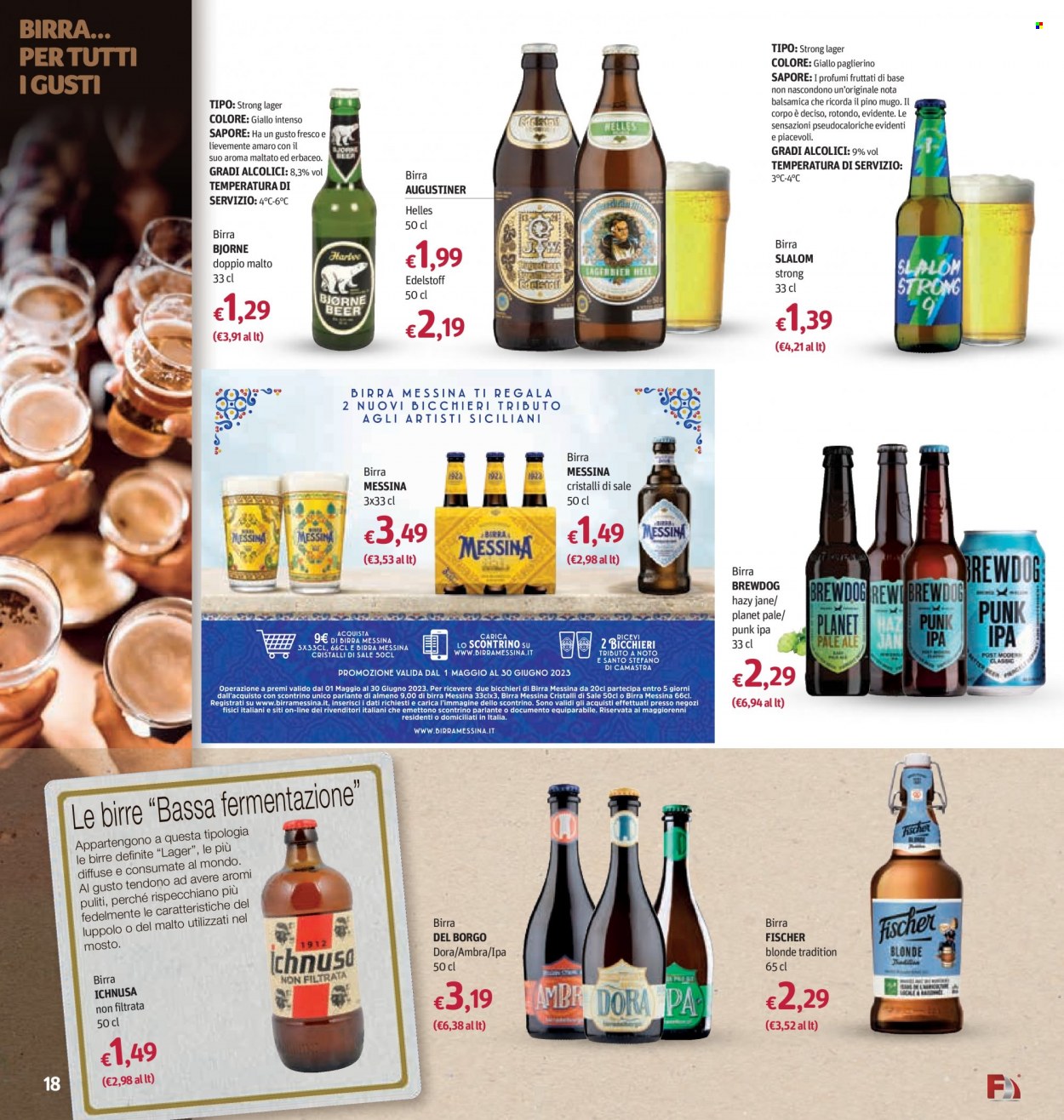 thumbnail - Volantino Futura - 1/6/2023 - 10/6/2023 - Prodotti in offerta - birra, birra tipo IPA, birra tipo lager, Ichnusa, Brewdog, Birra Messina, profumo. Pagina 18.