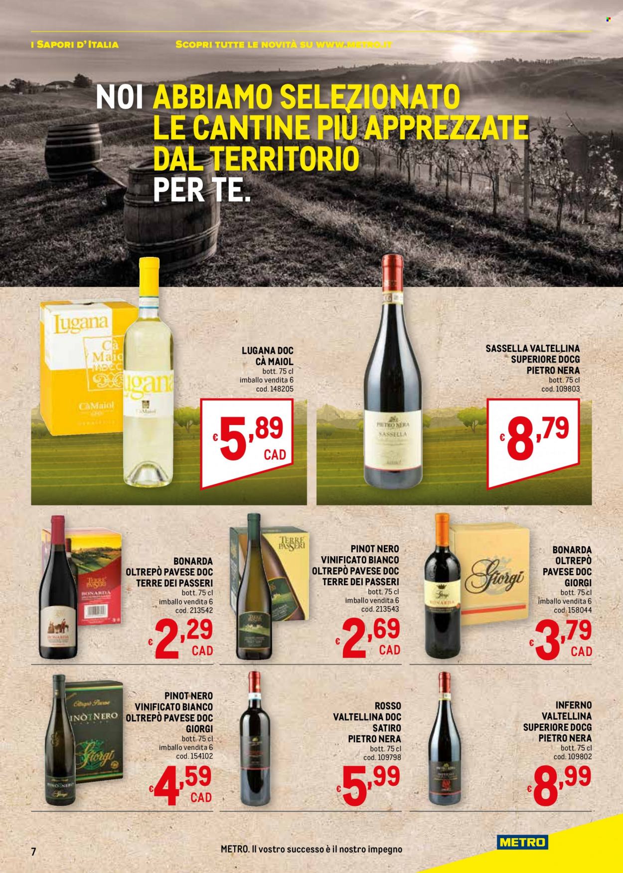 thumbnail - Volantino Metro - 1/6/2023 - 28/6/2023 - Prodotti in offerta - vino rosso, Pinot Nero, vino, Lugana. Pagina 7.