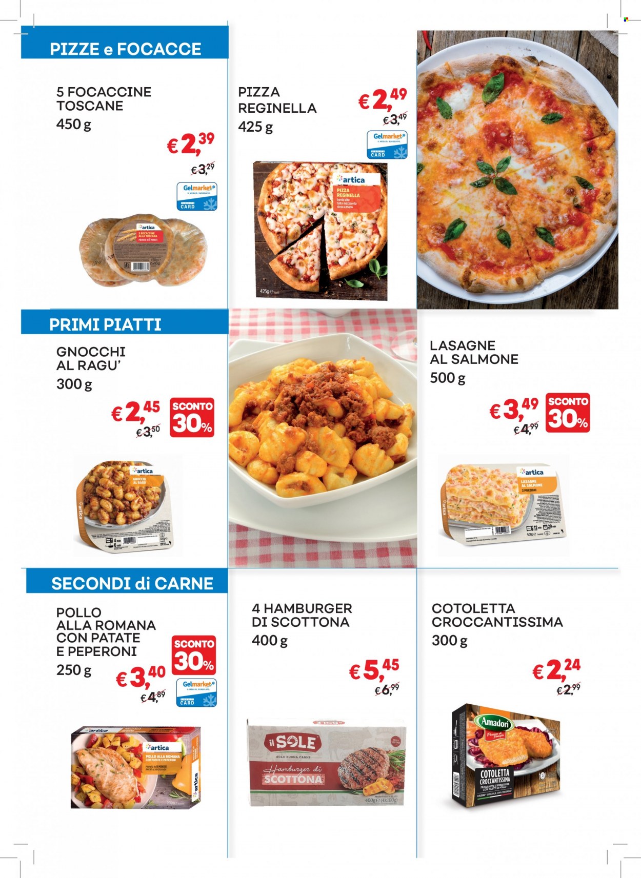 thumbnail - Volantino Gelmarket - 1/6/2023 - 28/6/2023 - Prodotti in offerta - pollo, scottona, hamburger, lasagne, gnocchi, pizza. Pagina 3.