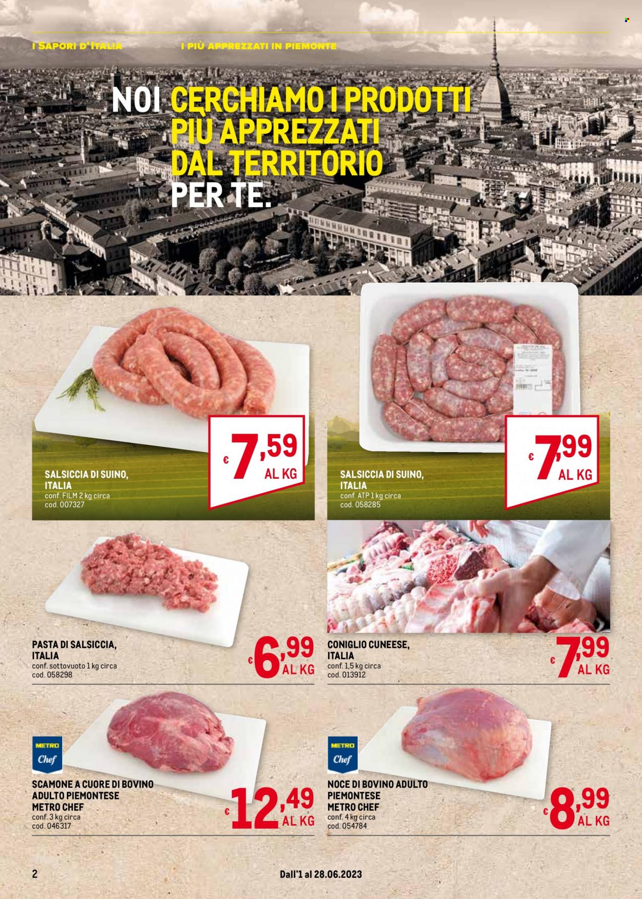 thumbnail - Volantino Metro - 1/6/2023 - 28/6/2023 - Prodotti in offerta - manzo, pasta, pellet. Pagina 2.