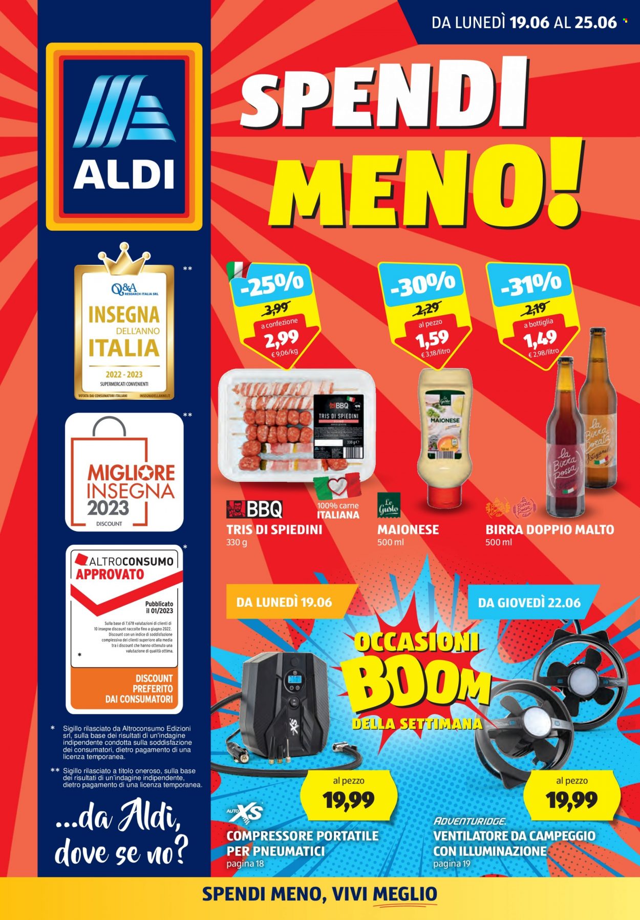 Volantino Aldi - 19/6/2023 - 25/6/2023. Pagina 1