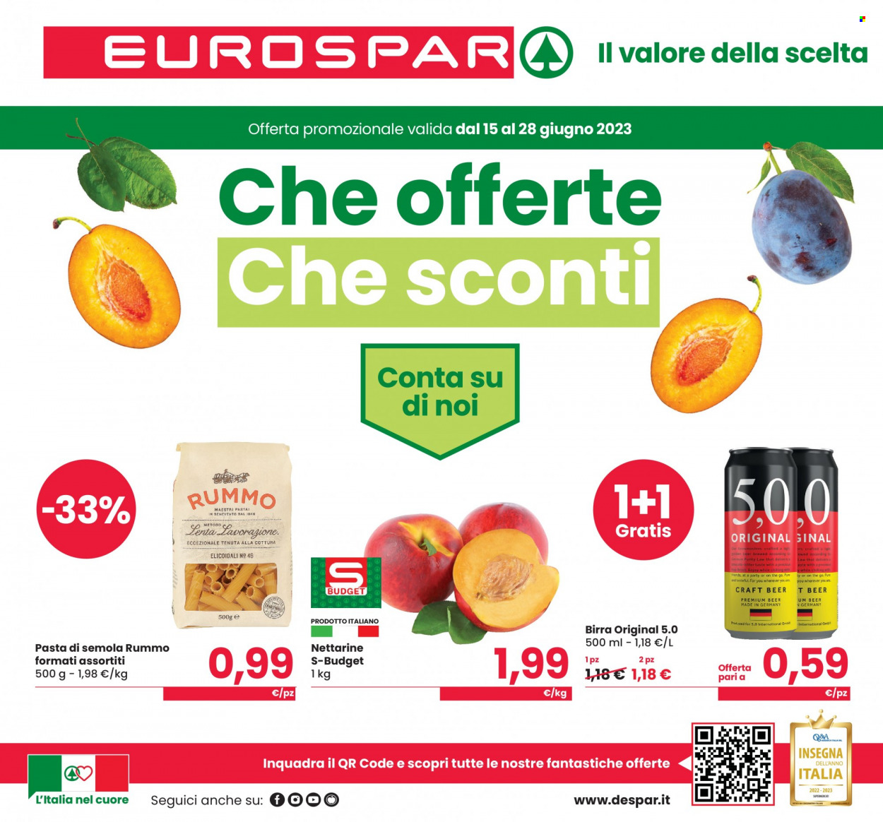 Volantino Eurospar - 15/6/2023 - 28/6/2023. Pagina 1