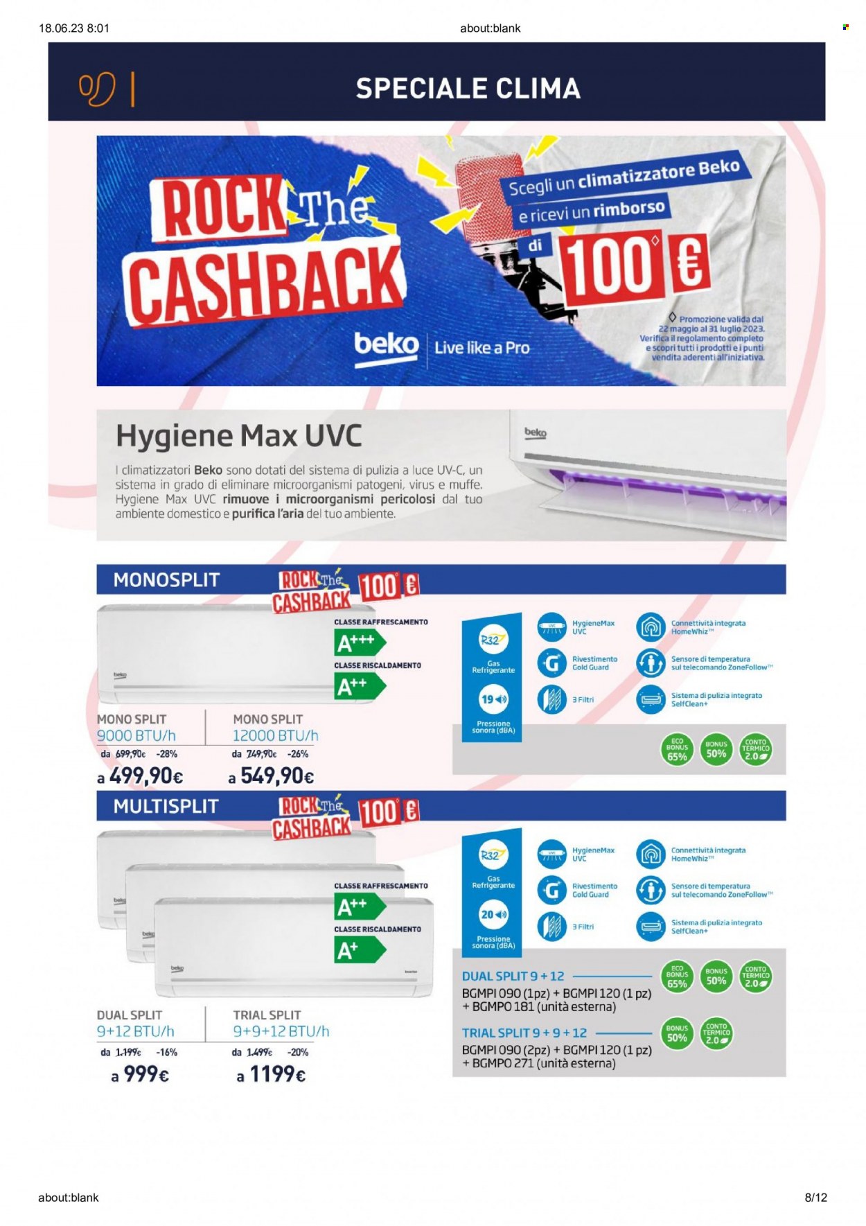 Volantino Unieuro - 26/5/2023 - 2/7/2023. Pagina 8