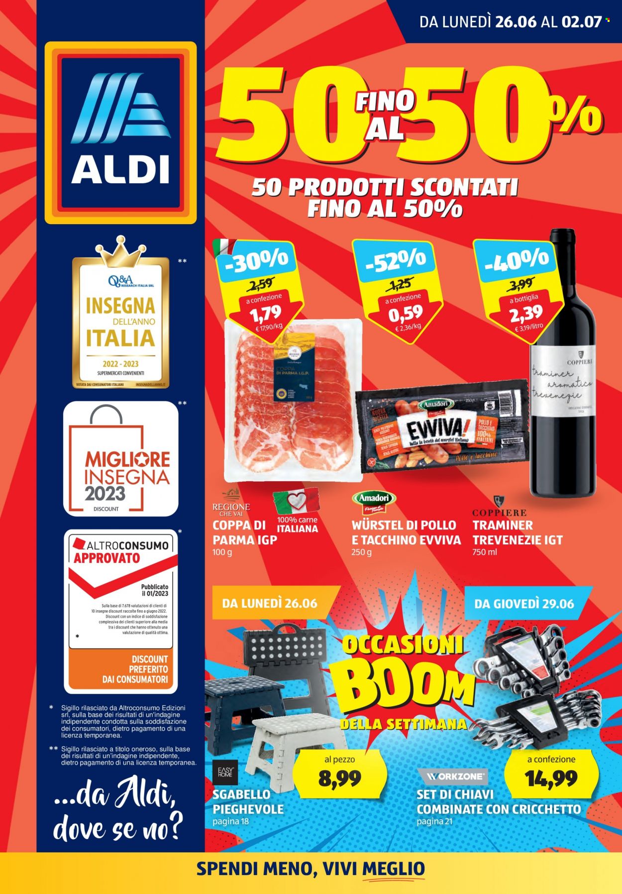 Volantino Aldi - 26/6/2023 - 2/7/2023. Pagina 1