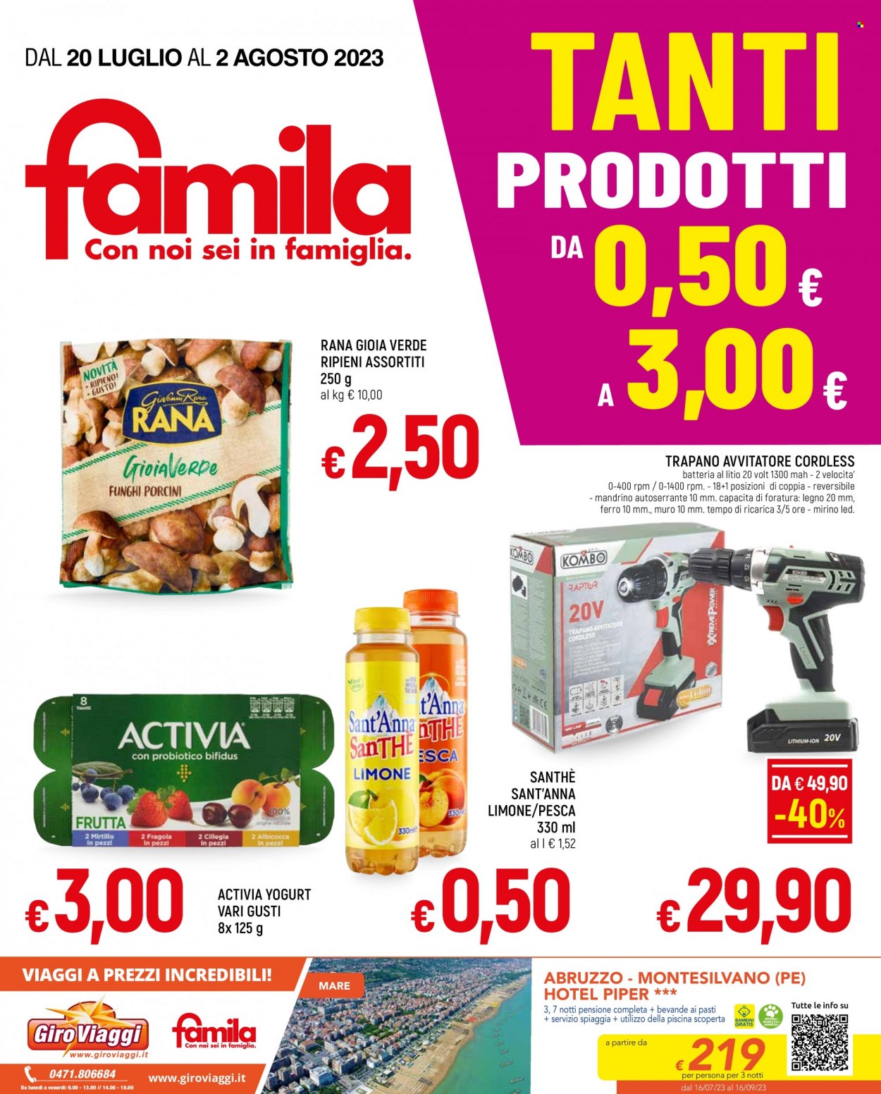 Volantino Famila - 20/7/2023 - 2/8/2023. Pagina 1