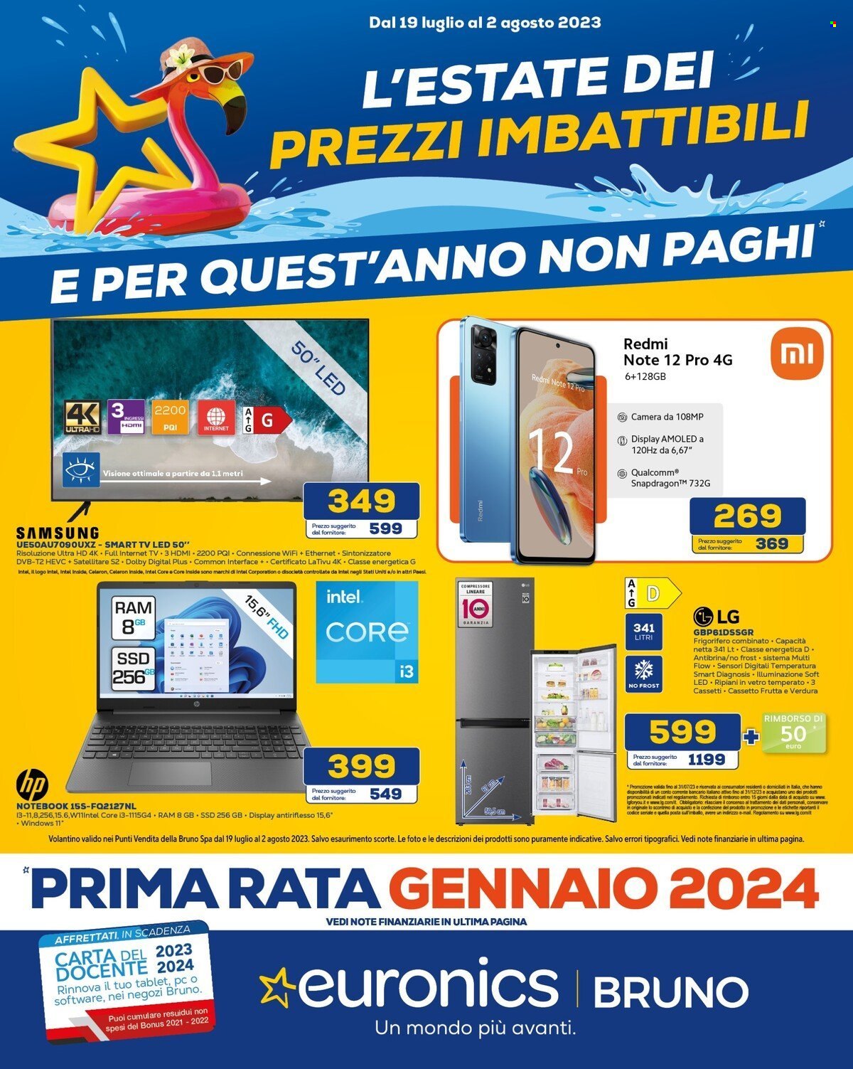 Volantino Euronics - 19/7/2023 - 2/8/2023. Pagina 1