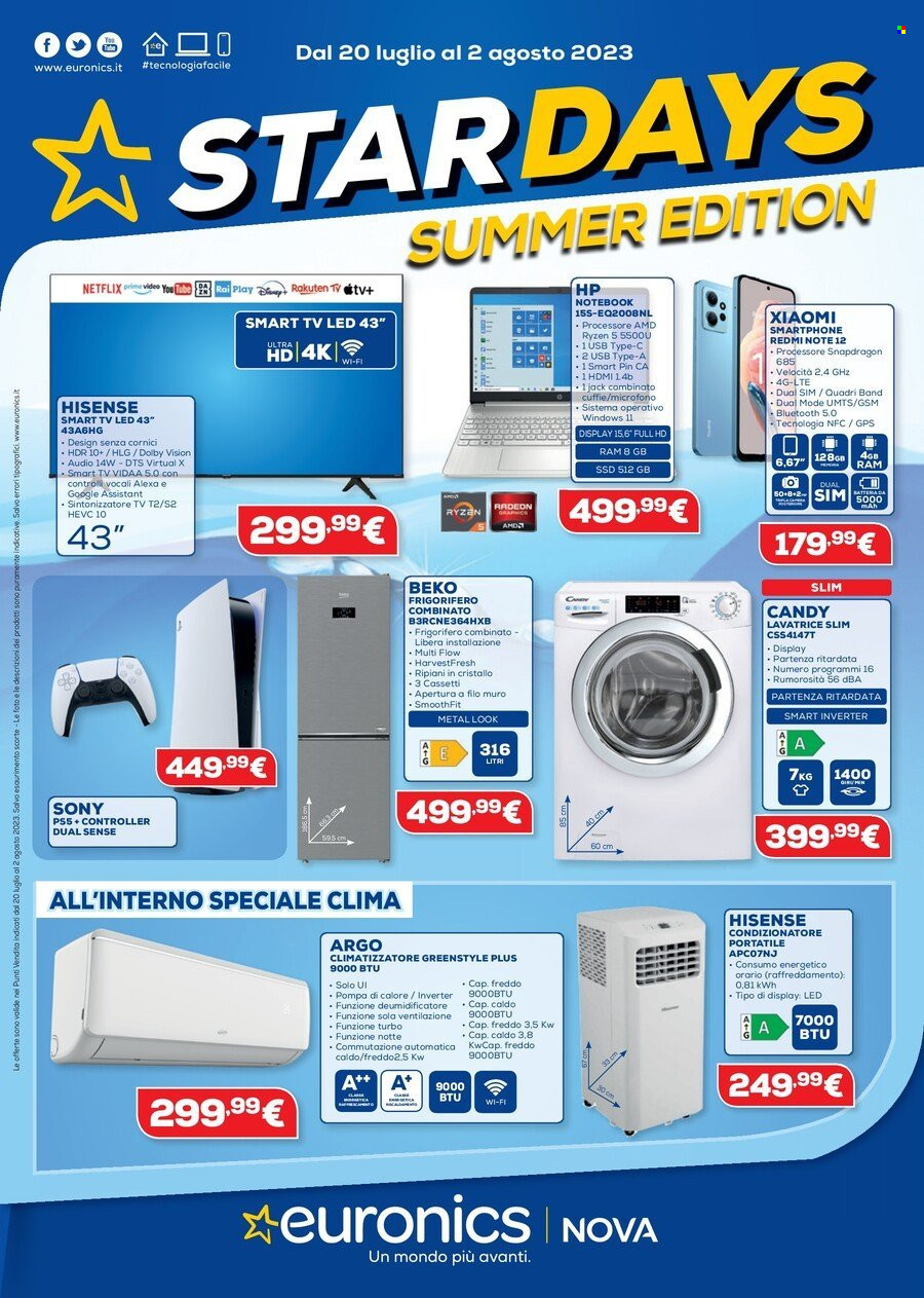 Volantino Euronics - 20/7/2023 - 2/8/2023. Pagina 1