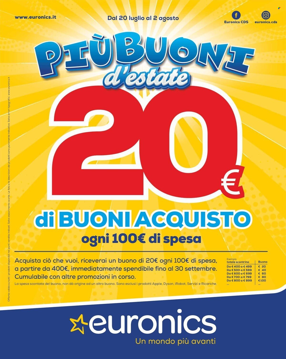 Volantino Euronics - 20/7/2023 - 2/8/2023. Pagina 1