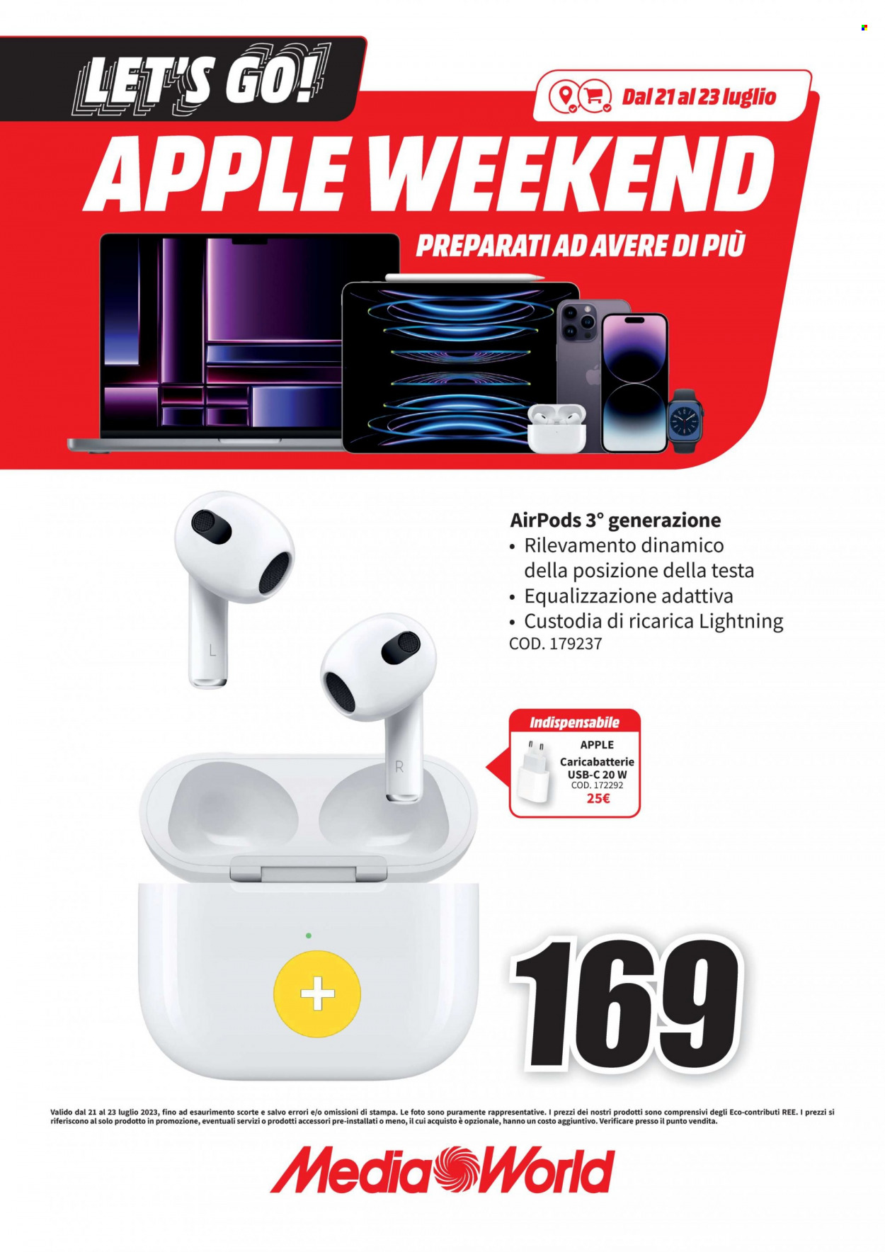 Volantino MediaWorld - 21/7/2023 - 23/7/2023. Pagina 1