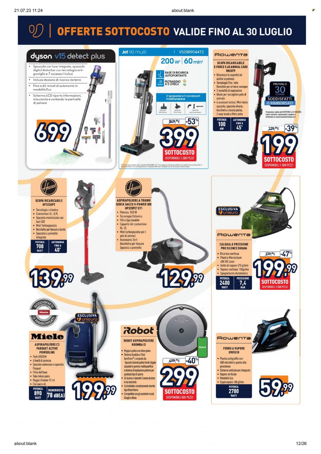 Volantino Unieuro - 21/7/2023 - 30/7/2023. Pagina 12