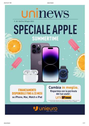Volantino Unieuro - 24/7/2023 - 30/7/2023.