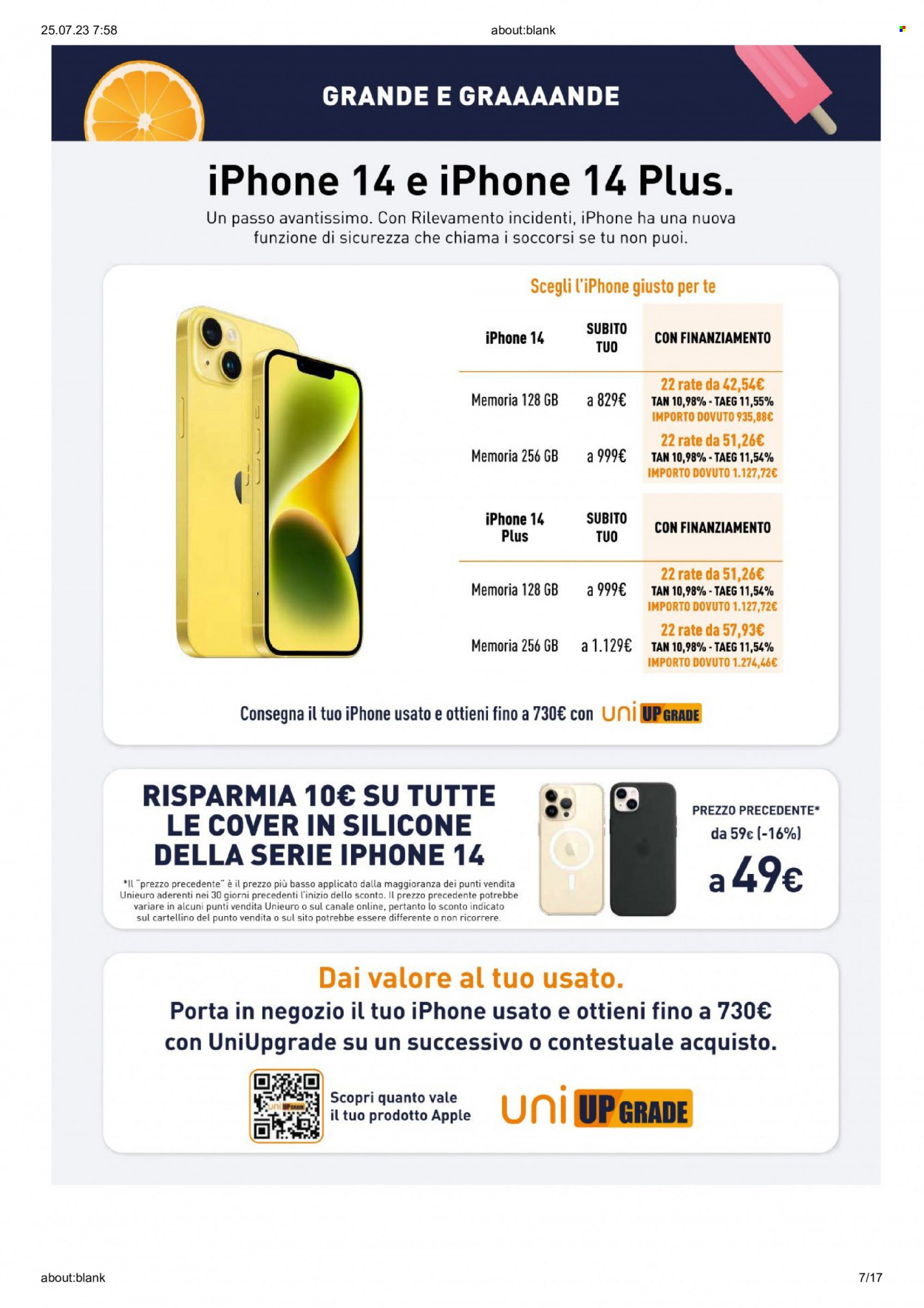 Volantino Unieuro - 24/7/2023 - 30/7/2023. Pagina 7