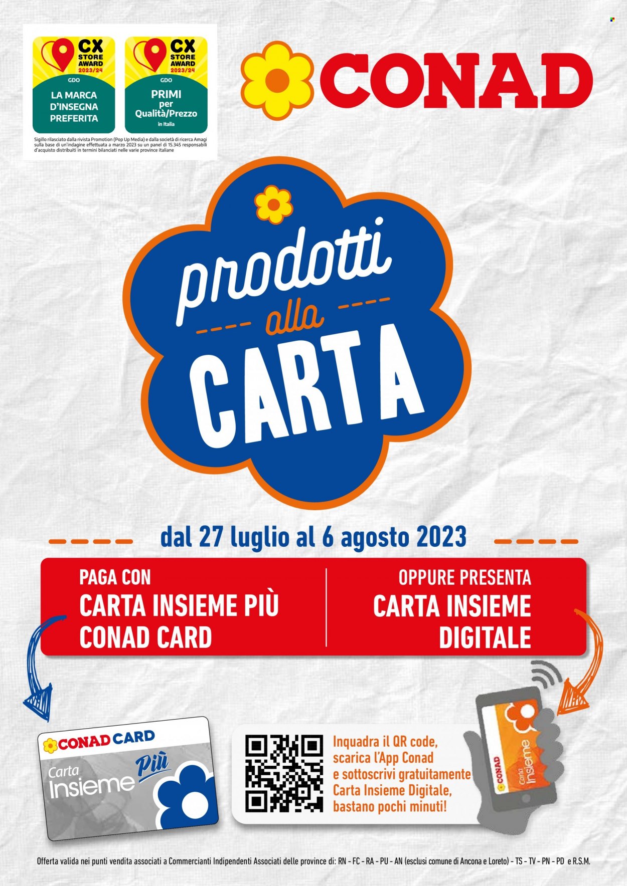 Volantino Conad - 27/7/2023 - 6/8/2023. Pagina 1