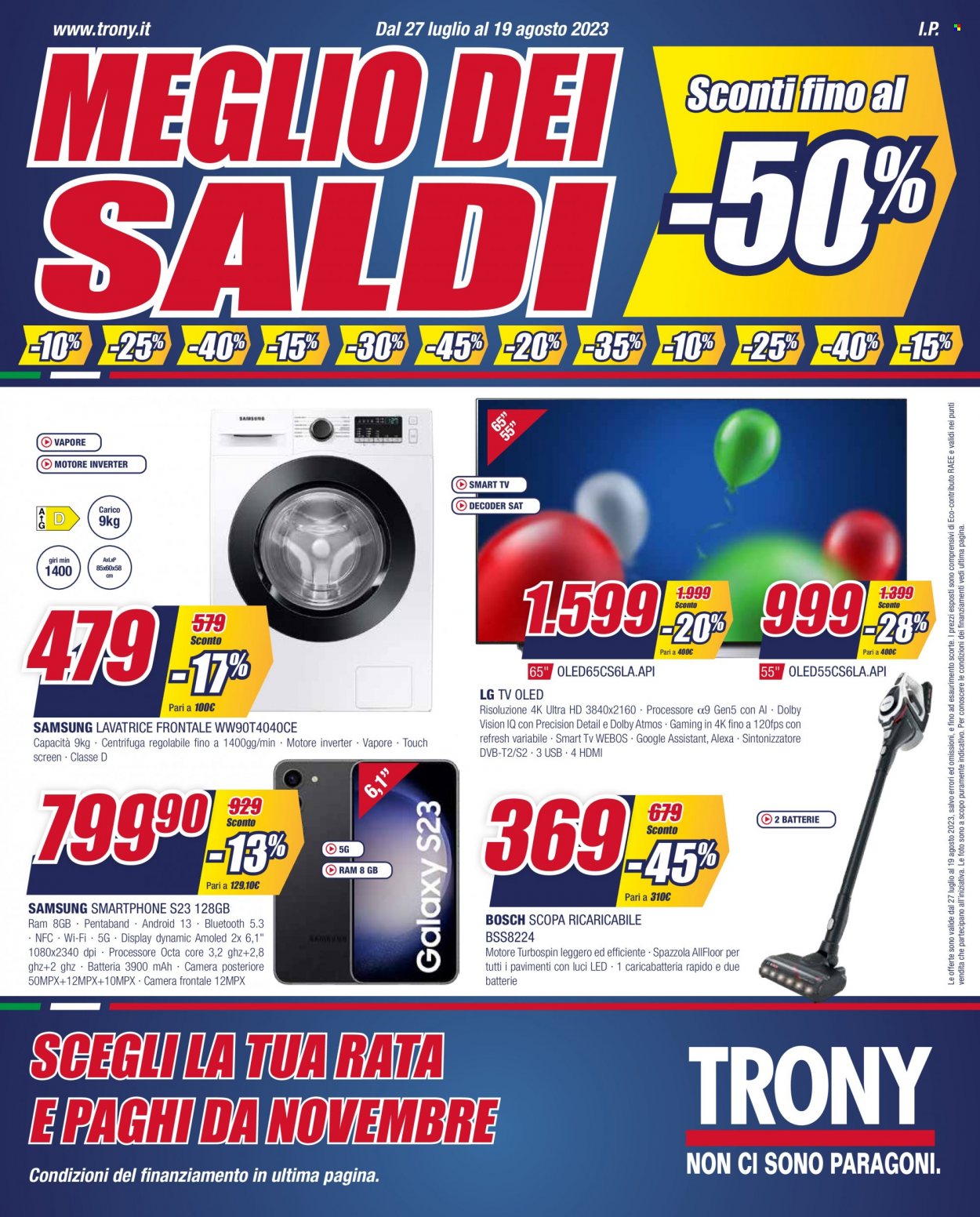 Volantino Trony - 27/7/2023 - 19/8/2023. Pagina 1