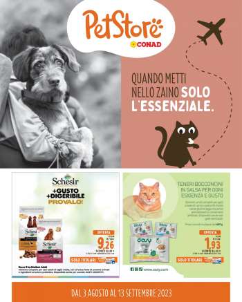 Volantino Pet Store Conad - 3/8/2023 - 13/9/2023.