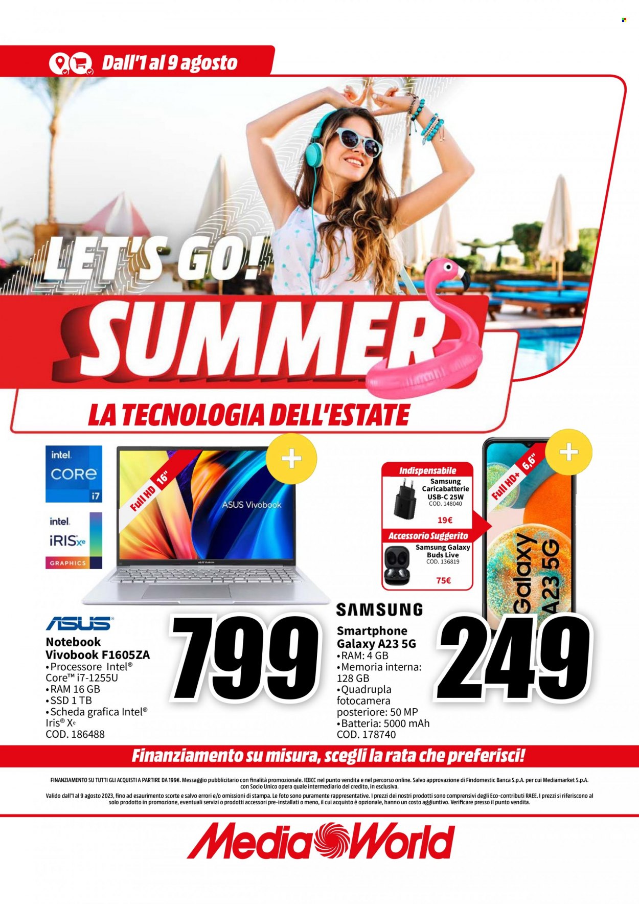 Volantino MediaWorld - 1/8/2023 - 9/8/2023. Pagina 1