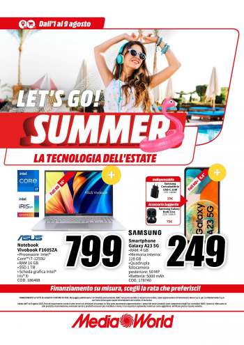Volantino MediaWorld - 1/8/2023 - 9/8/2023.