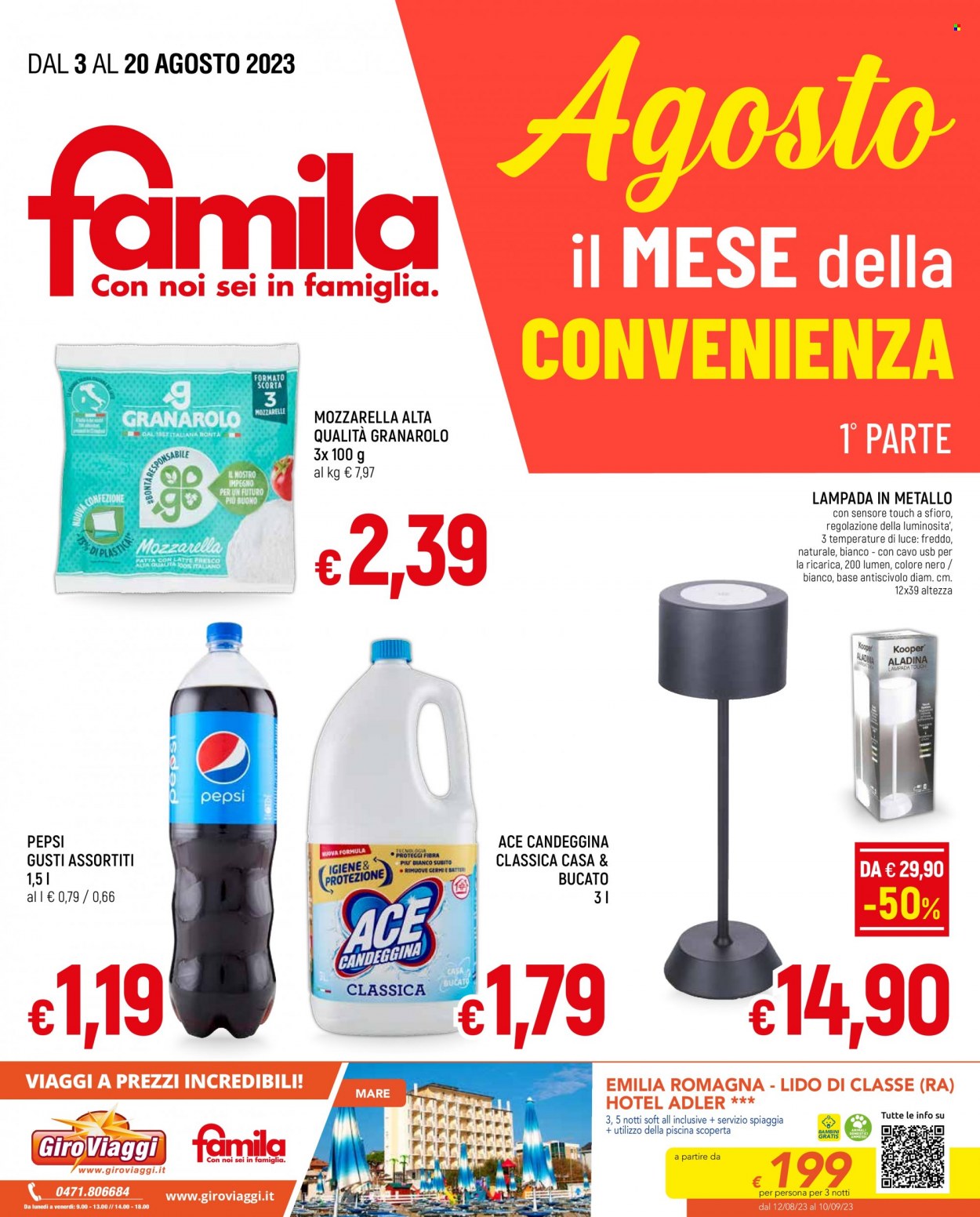Volantino Famila - 3/8/2023 - 20/8/2023. Pagina 1
