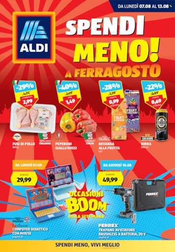 Volantino Aldi - 7/8/2023 - 13/8/2023. Pagina 1
