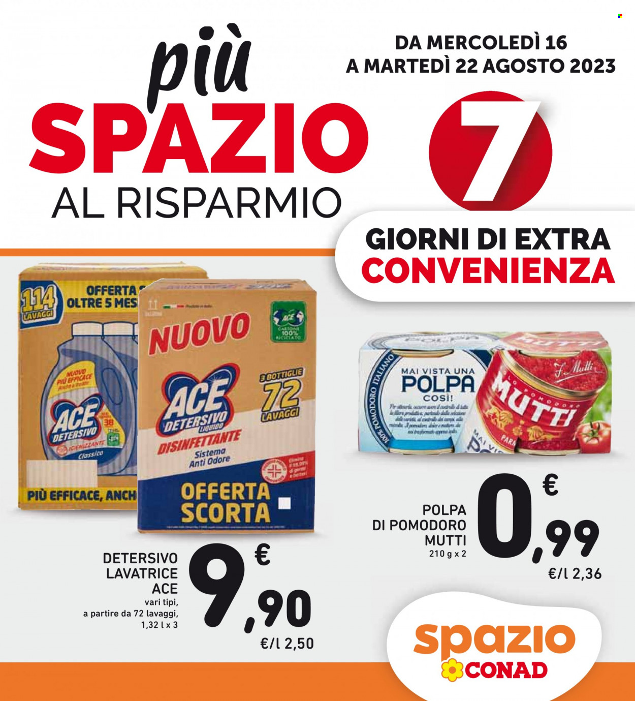 Volantino Spazio Conad - 16/8/2023 - 22/8/2023. Pagina 1