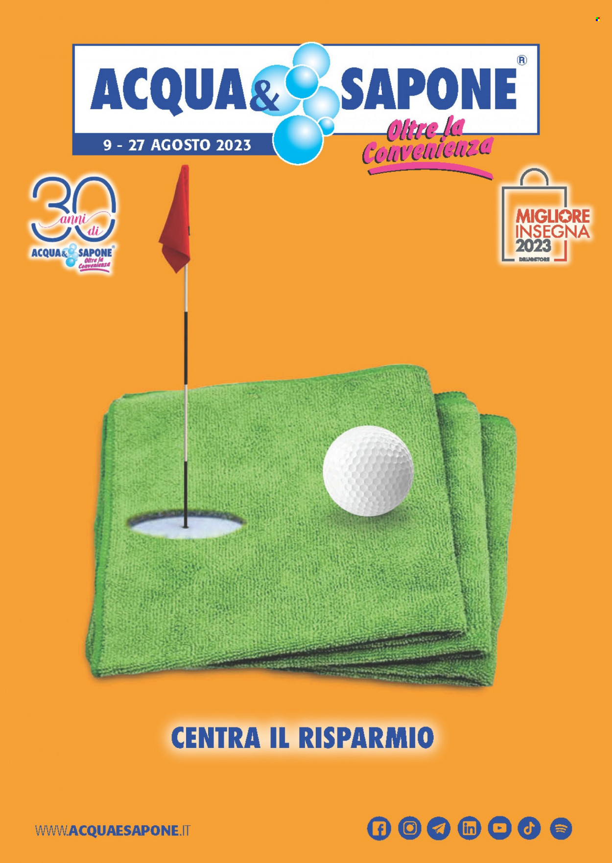 Volantino Acqua & Sapone - 9/8/2023 - 27/8/2023. Pagina 1