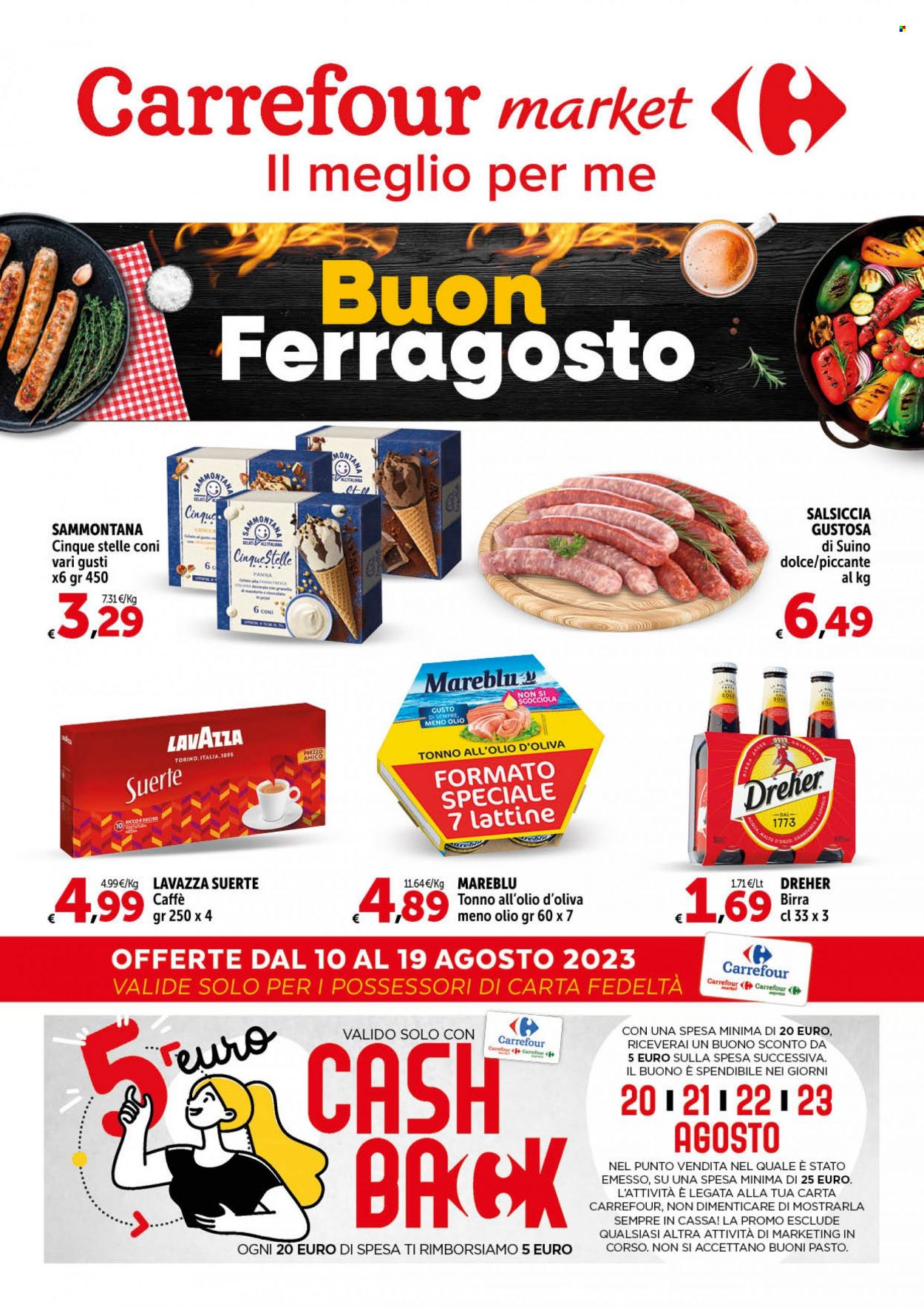 Volantino Carrefour - 10/8/2023 - 19/8/2023. Pagina 1