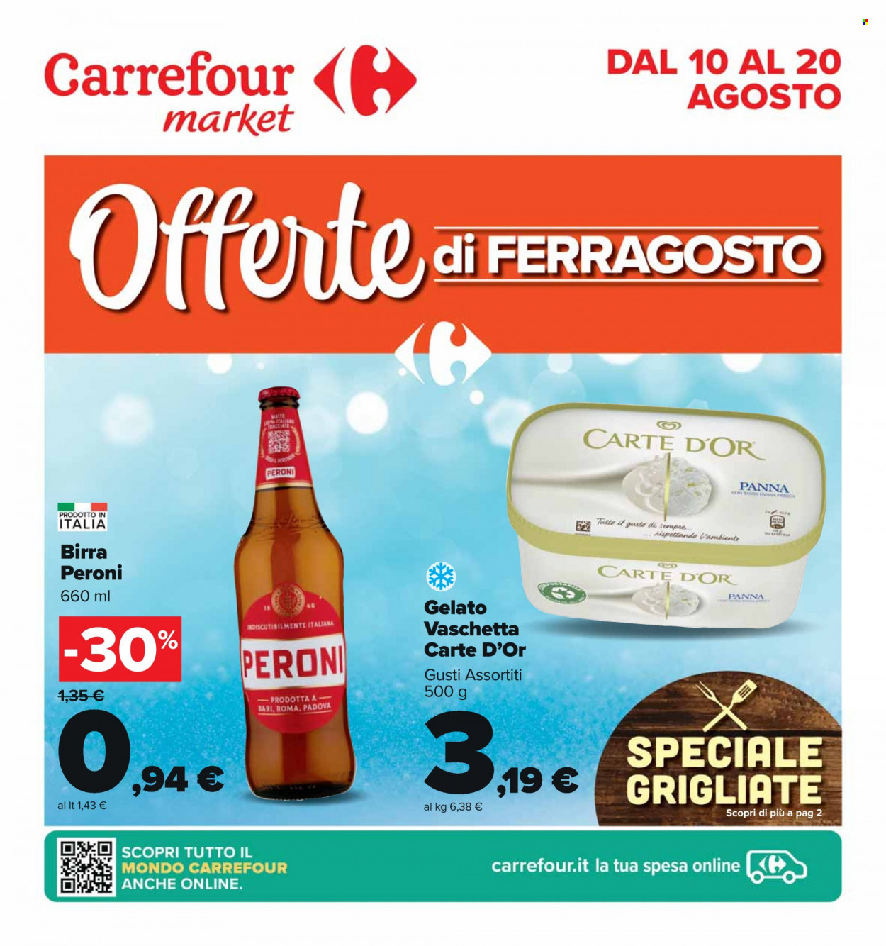 Volantino Carrefour - 10/8/2023 - 20/8/2023. Pagina 1