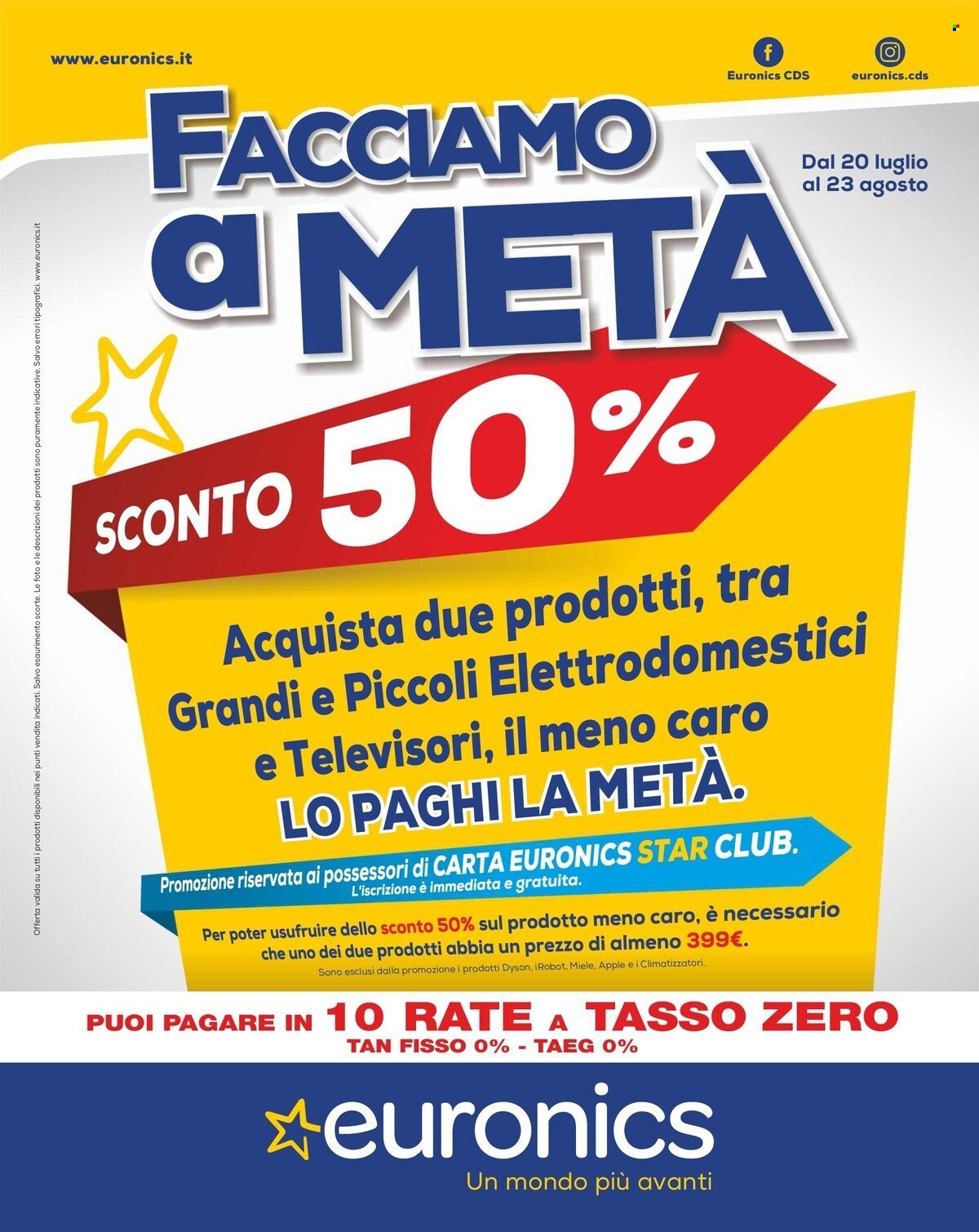 Volantino Euronics - 20/7/2023 - 23/8/2023. Pagina 1