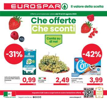 Volantino Eurospar - 10/8/2023 - 23/8/2023.